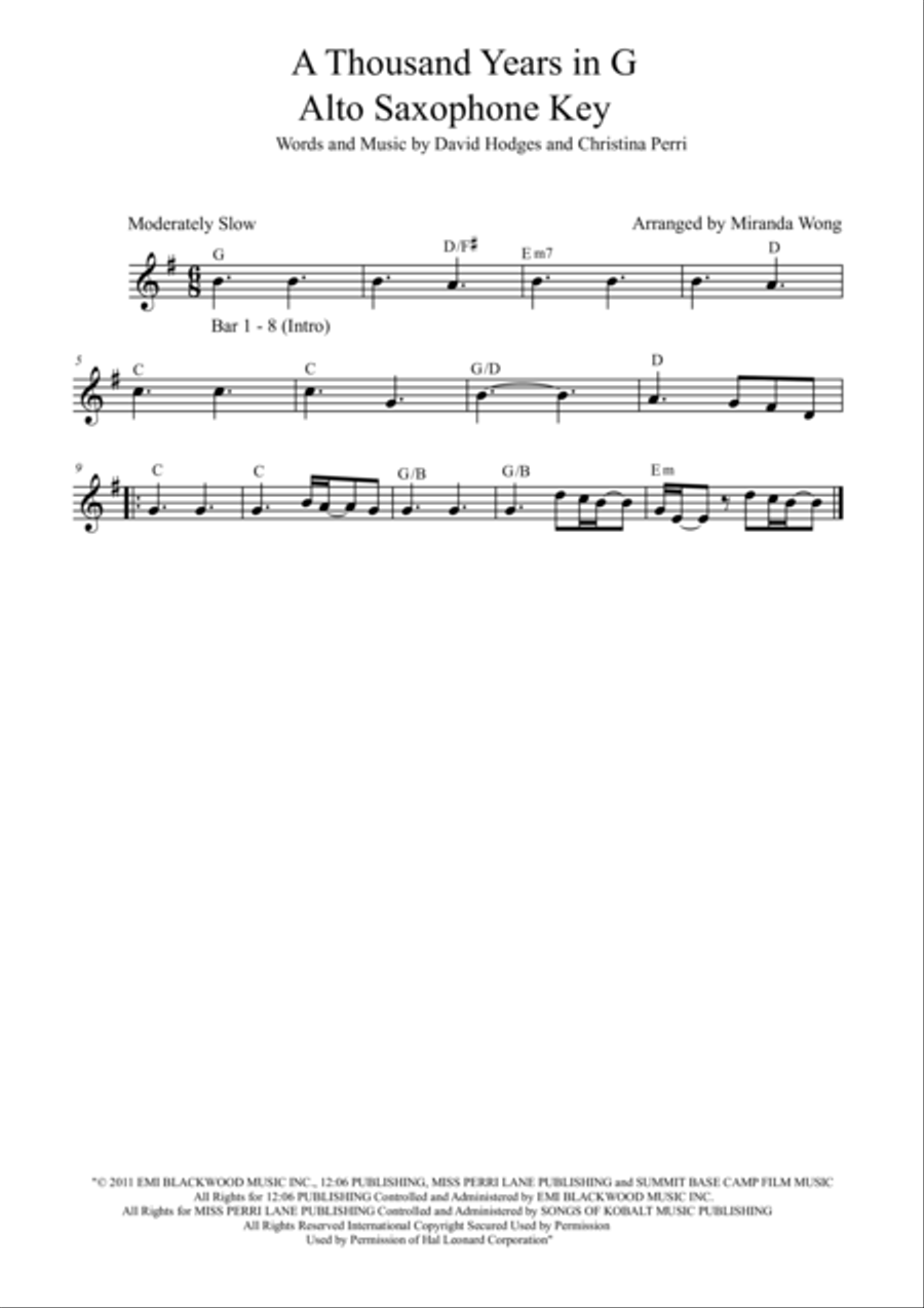 A Thousand Years A Thousand Years Woodwind Duet scores gallery preview page 1