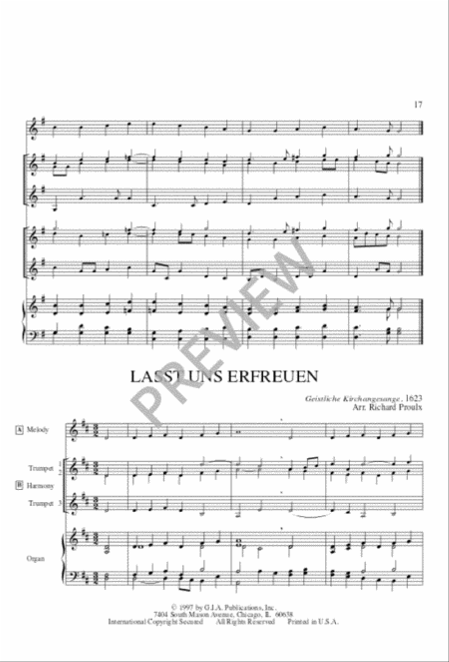 Twelve Hymn Settings for Three Trumpets and Organ Trumpet Trio scores gallery preview page 15