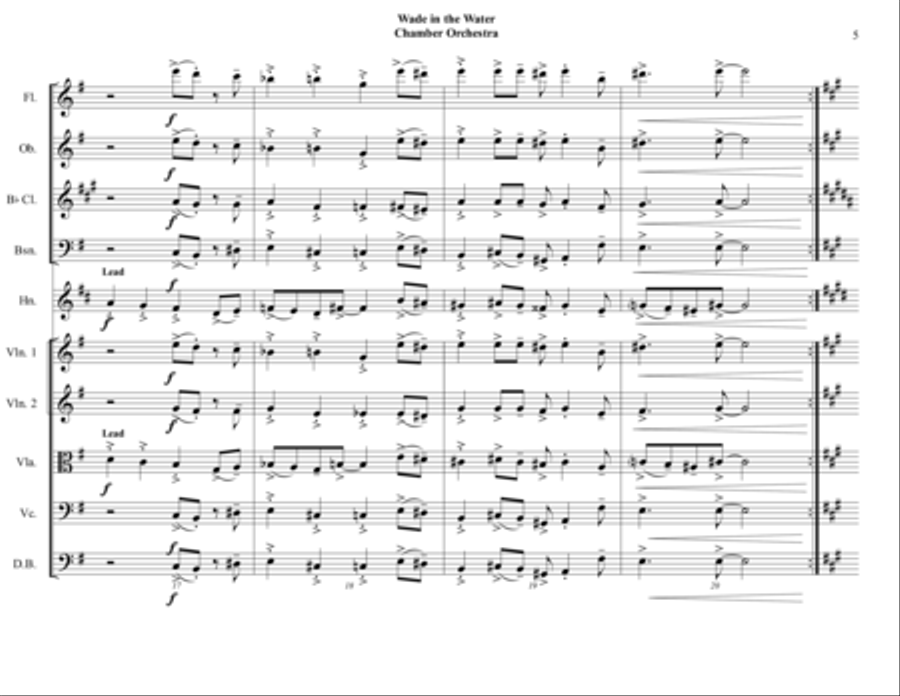 Wade in the Water - Chamber Orchestra - Intermediate Jazz Chamber Orchestra scores gallery preview page 5
