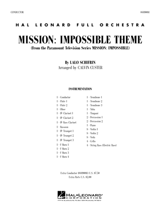 Book cover for Mission: Impossible Theme (arr. Calvin Custer) - Full Score