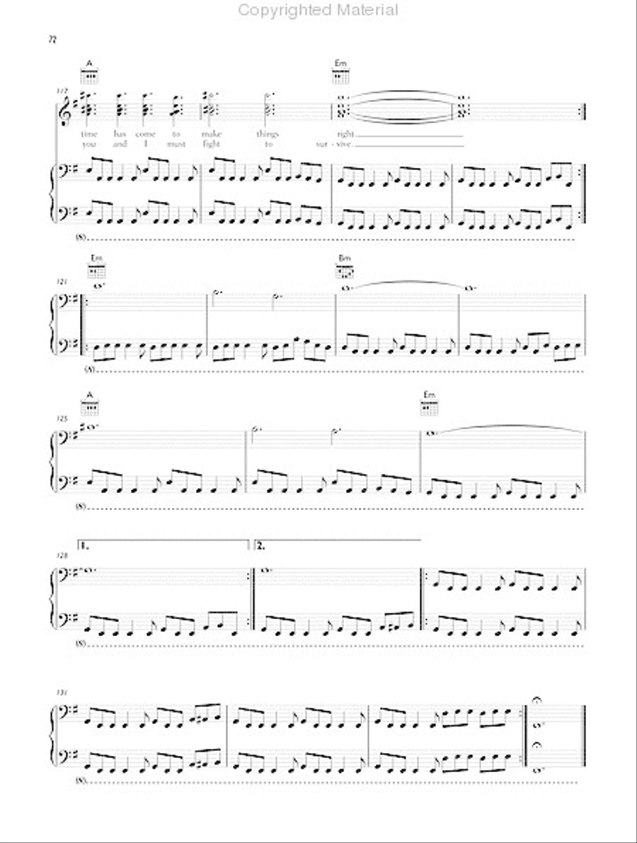 Muse - Black Holes and Revelations Piano, Vocal, Guitar scores gallery preview page 9