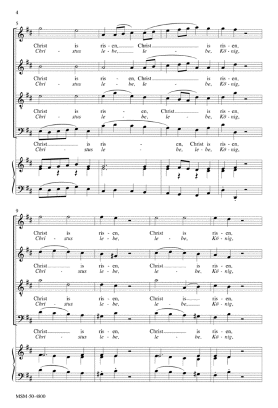 Christ Is Risen/Christus lebe, lebe, König 4-Part scores gallery preview page 4
