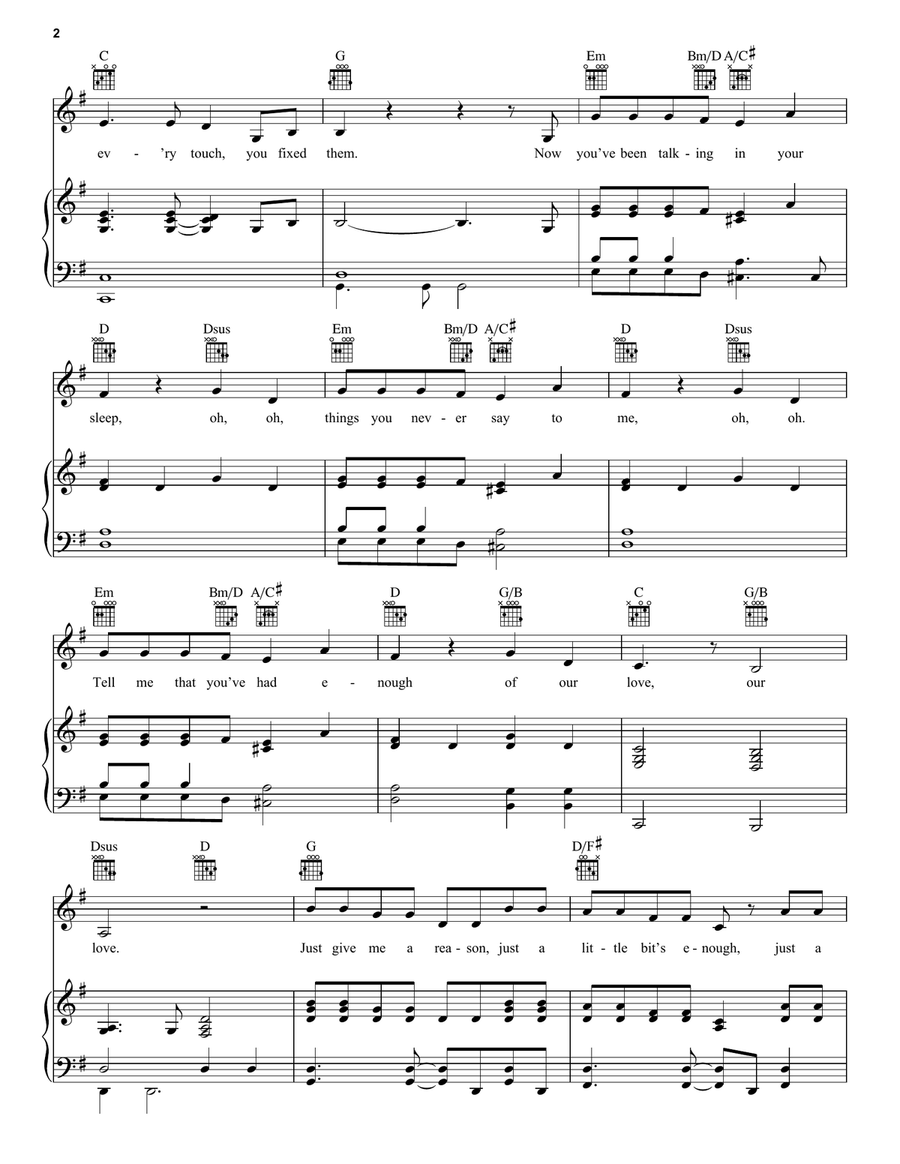 Just Give Me A Reason Piano, Vocal, Guitar scores gallery preview page 2