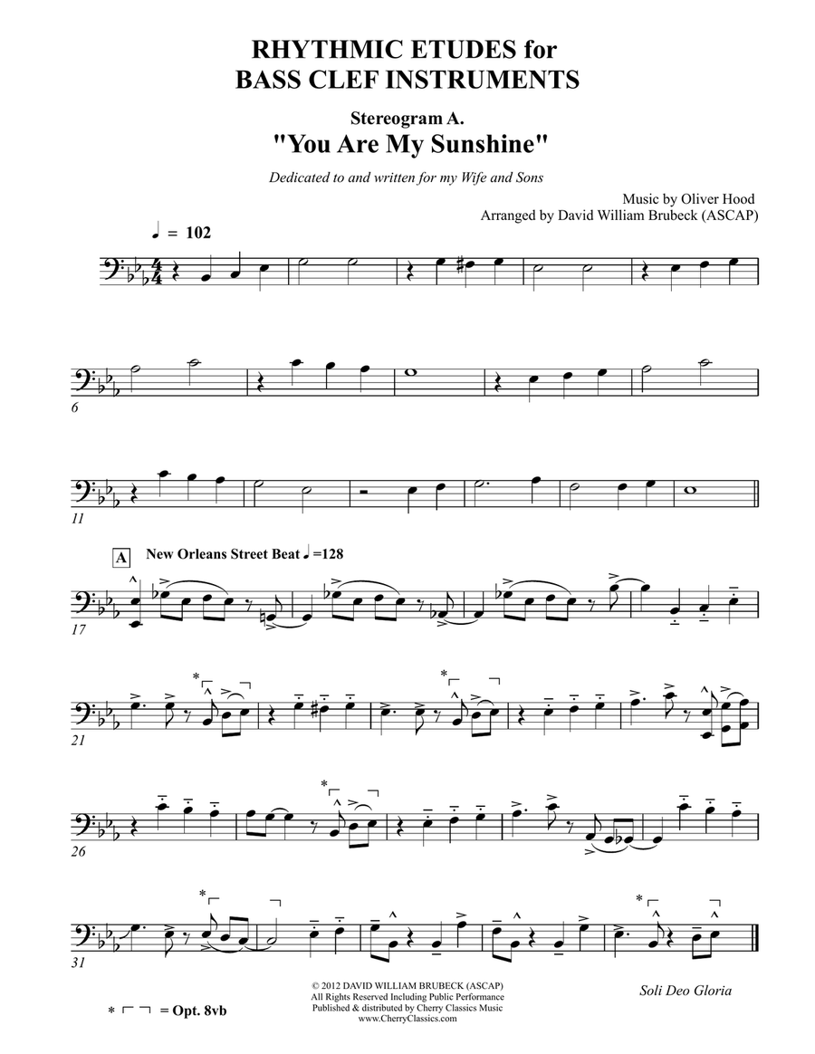 Stereograms - Rhythmic Etudes for Bass Clef Instruments, Volume 1 Small Ensemble scores gallery preview page 3
