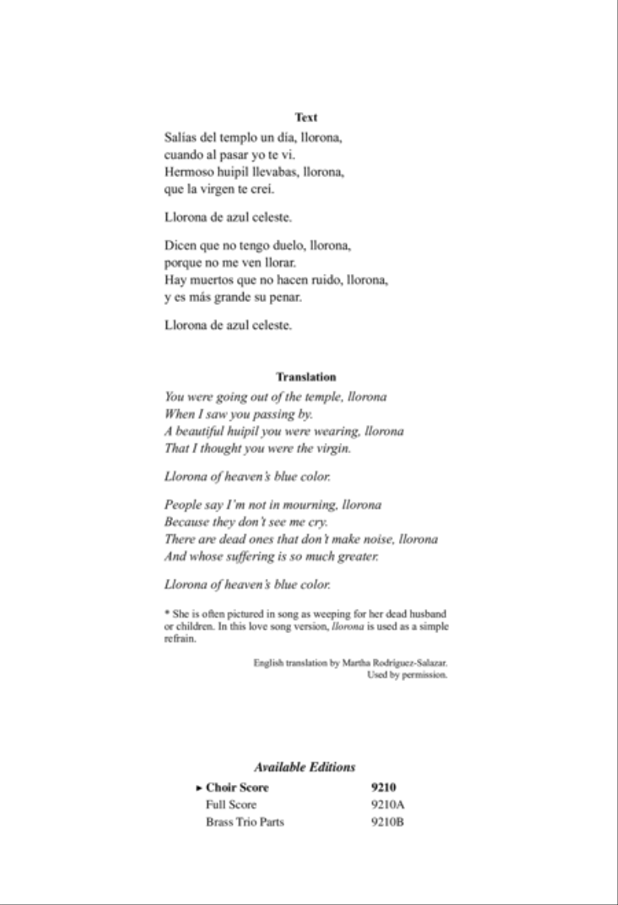 La Llorona SA scores gallery preview page 2