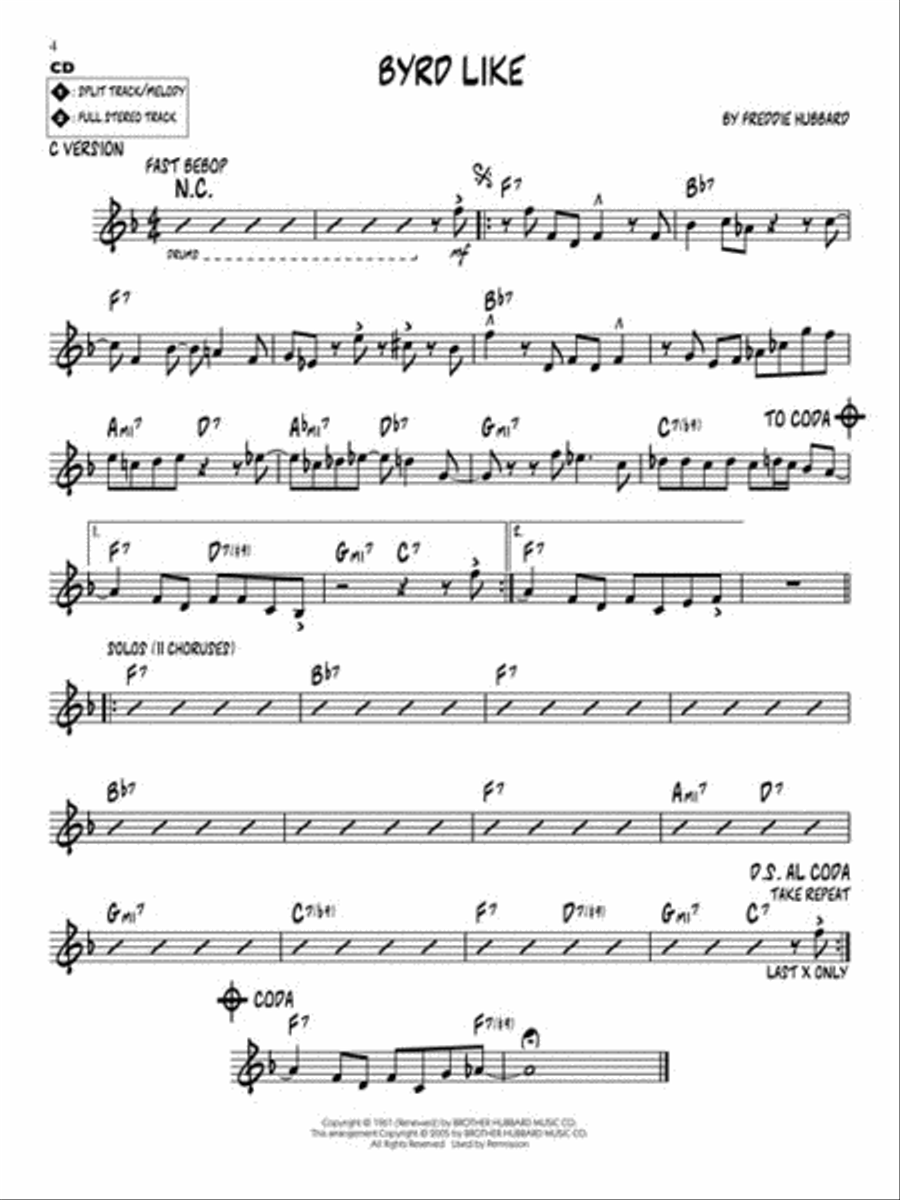 Freddie Hubbard Freddie Hubbard C Instrument scores gallery preview page 4