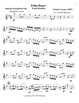 Polka Russe-Czerny-Soprano Saxophone Solo
