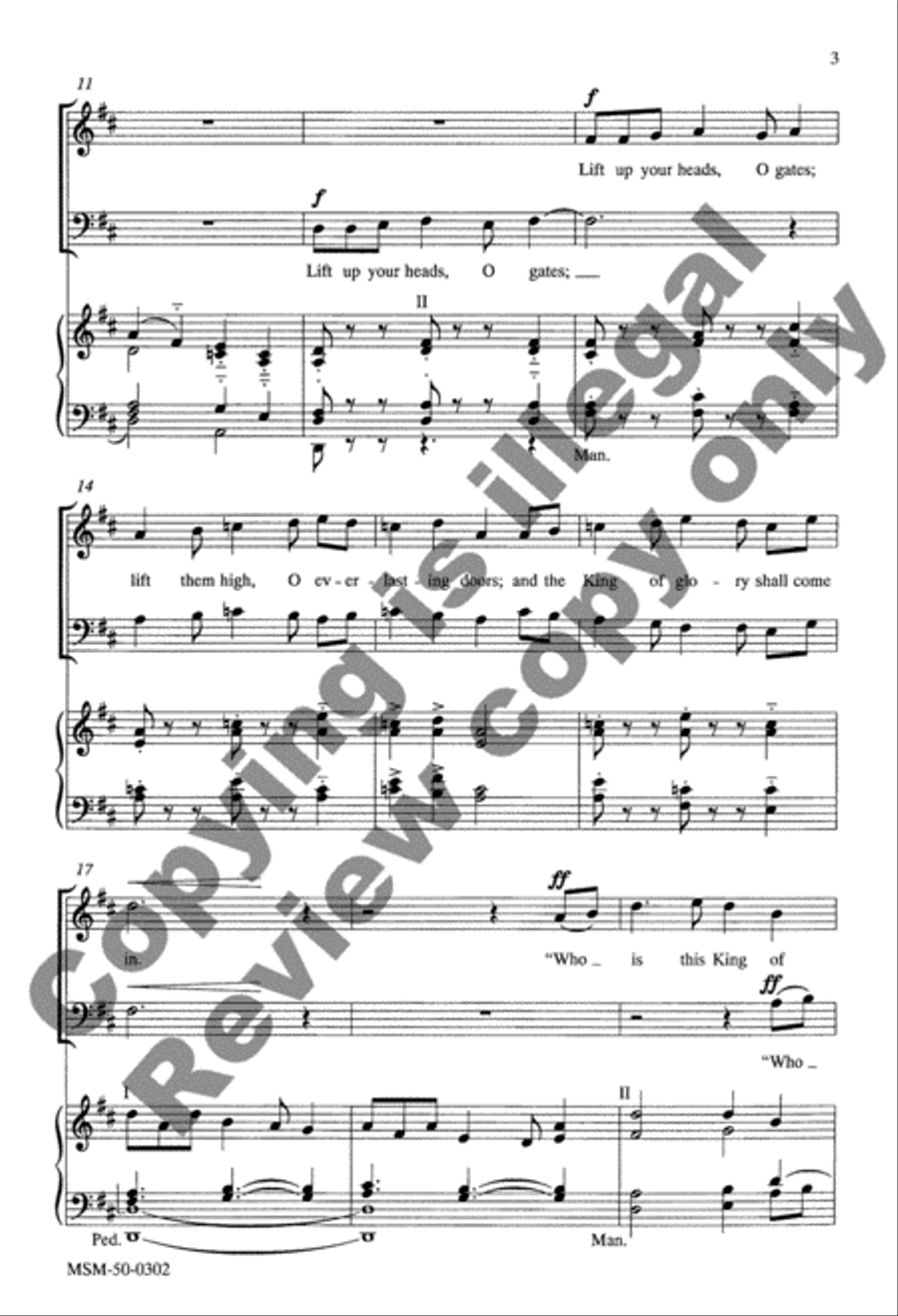Lift Up Your Heads, O Gates 3-Part scores gallery preview page 9