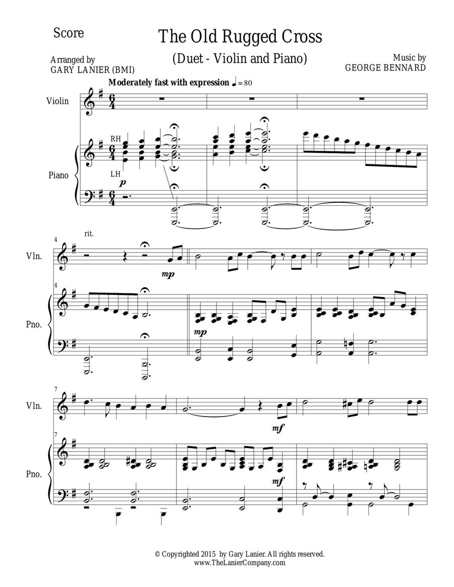 EASTER HYMNS for Violin and Piano, Top 10 Most Popular Easter Hymns (Score and Parts included) Violin Solo scores gallery preview page 2