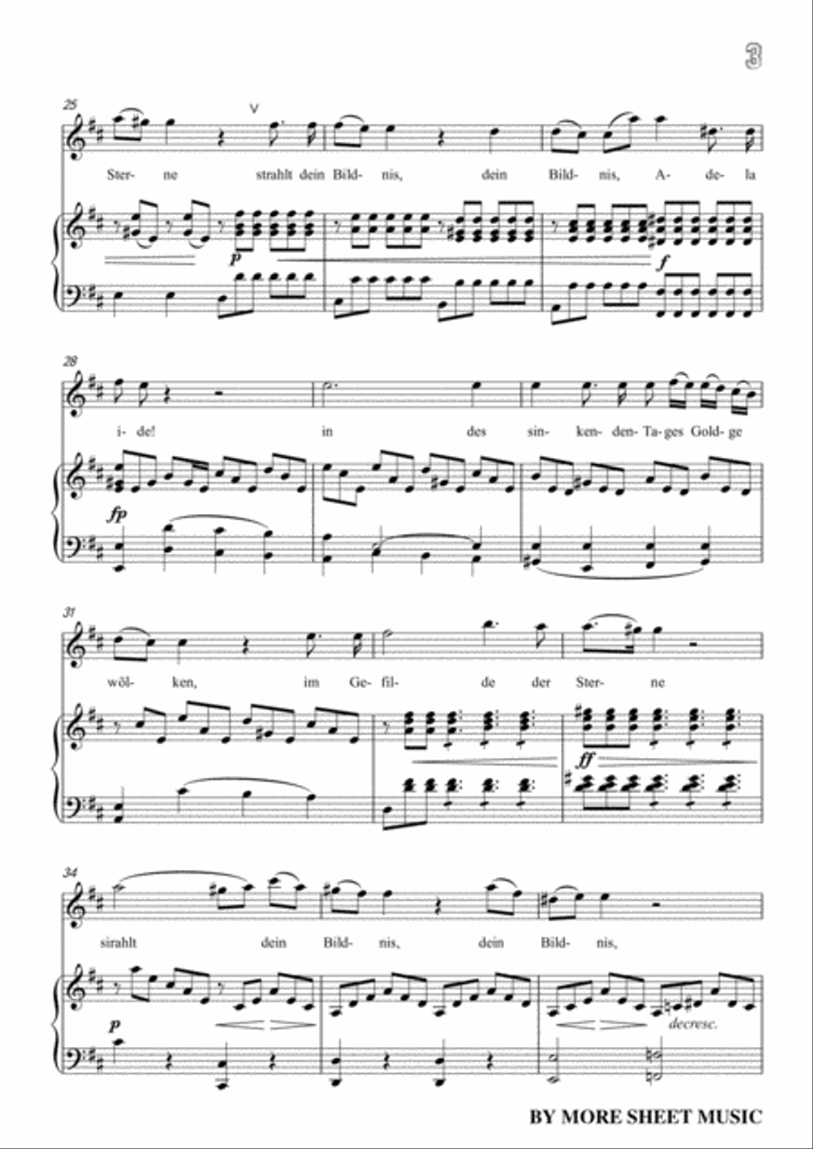 Beethoven-Adelaide in D Major,for voice and piano Voice Solo scores gallery preview page 5