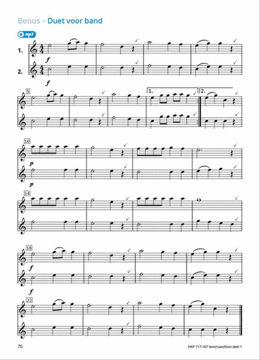 Samen Leren Samenspelen Vlaams Deel 1 Tenor Saxophone scores gallery preview page 9
