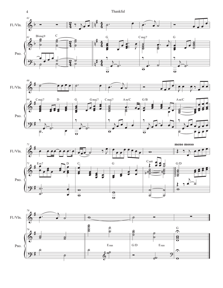 Thankful Violin Solo scores gallery preview page 4