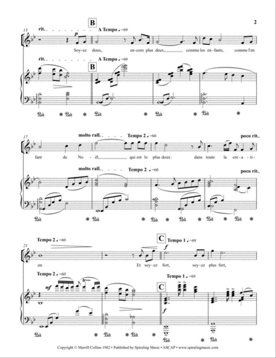 Soyez Gentille Piano Vocal Score in Bb