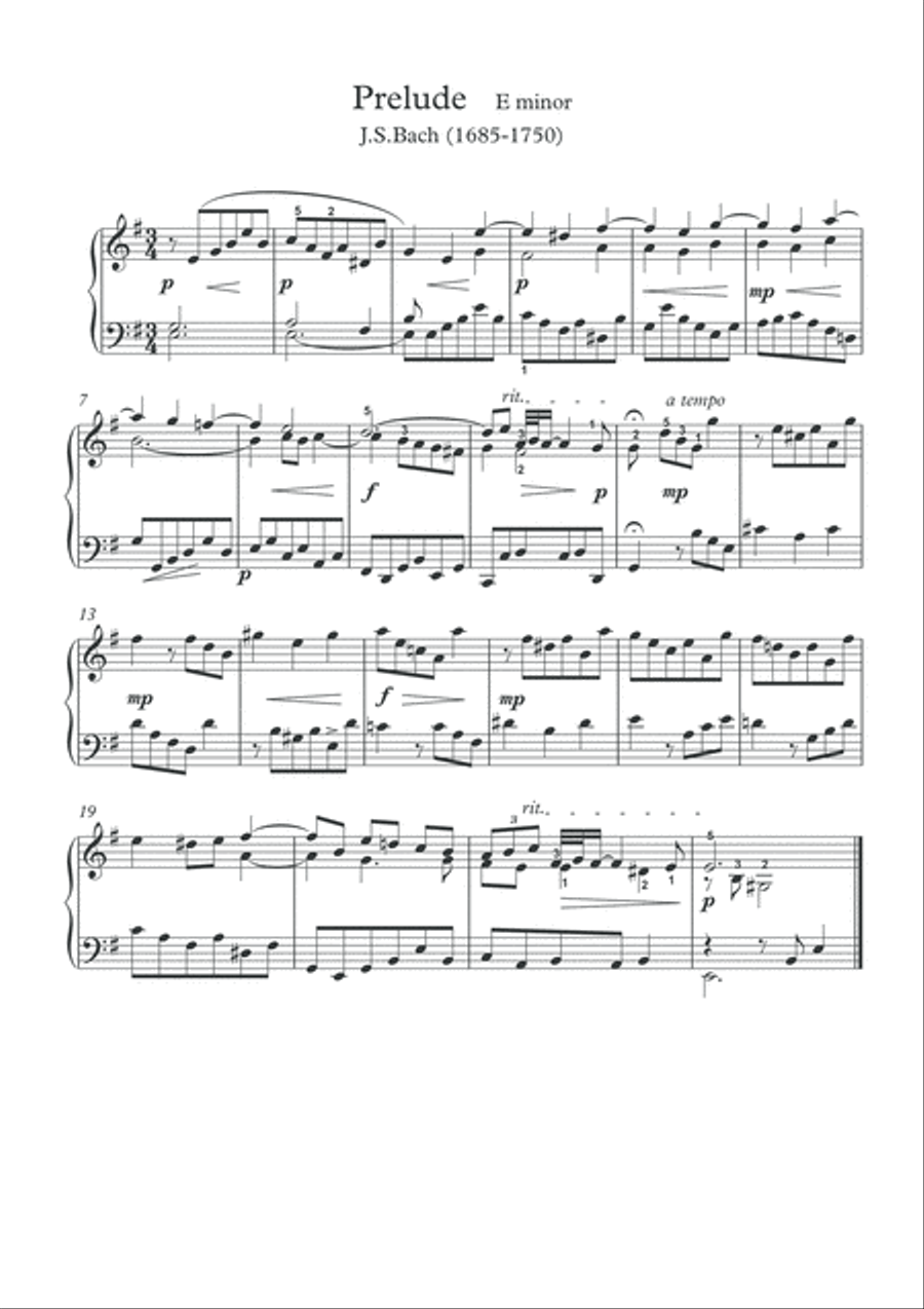 Little Preludes for piano solo by J.S.Bach pdf mp3 image number null