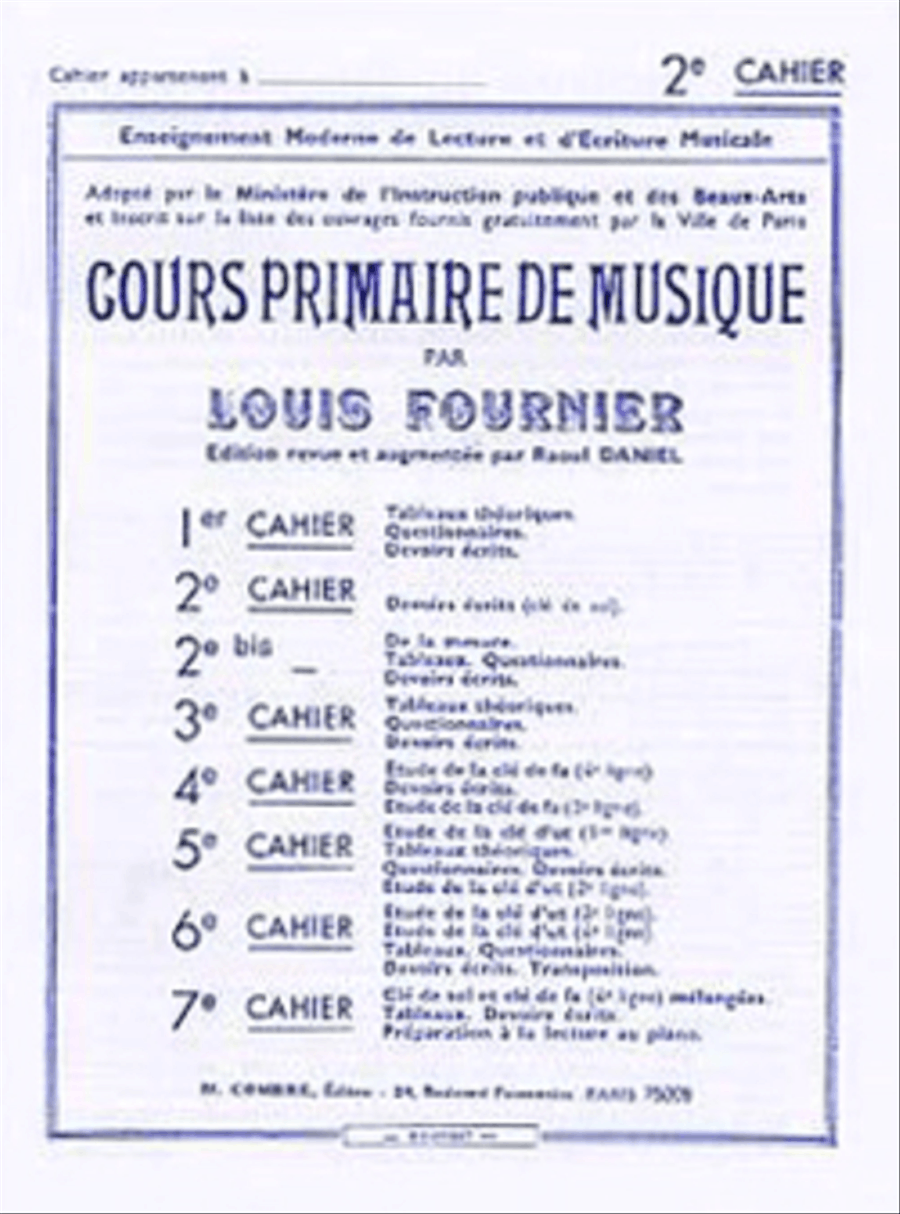 Cours primaire de musique cahier 2