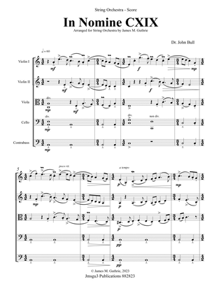Bull: In Nomine CXIX for String Orchestra - Score Only