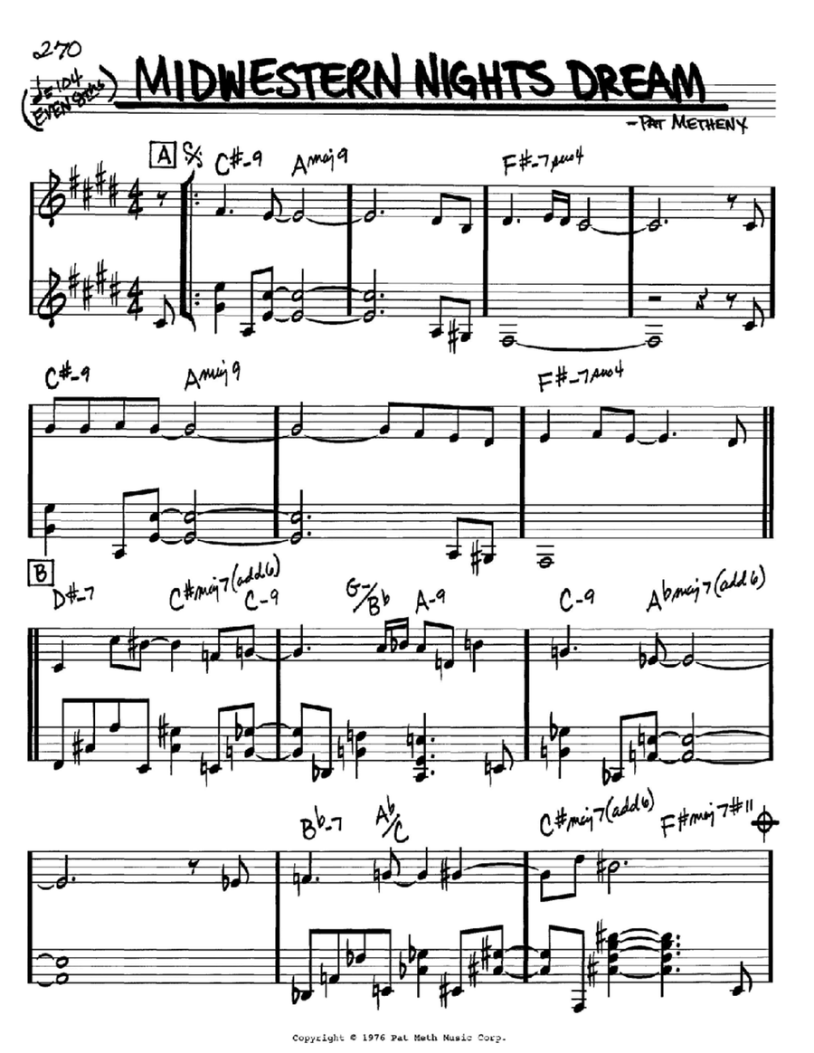 Midwestern Nights Dream B-Flat Instrument scores gallery preview page 1