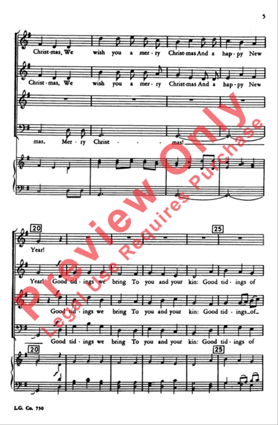 We Wish You a Merry Christmas We Wish You a Merry Christmas 4-Part scores gallery preview page 4
