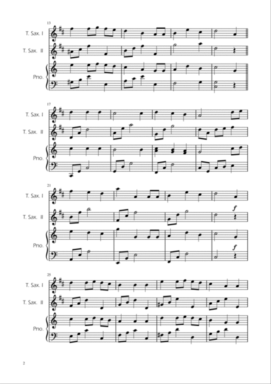We Wish You a Merry Christmas - Sax Duet w/ Piano Woodwind Duet scores gallery preview page 4