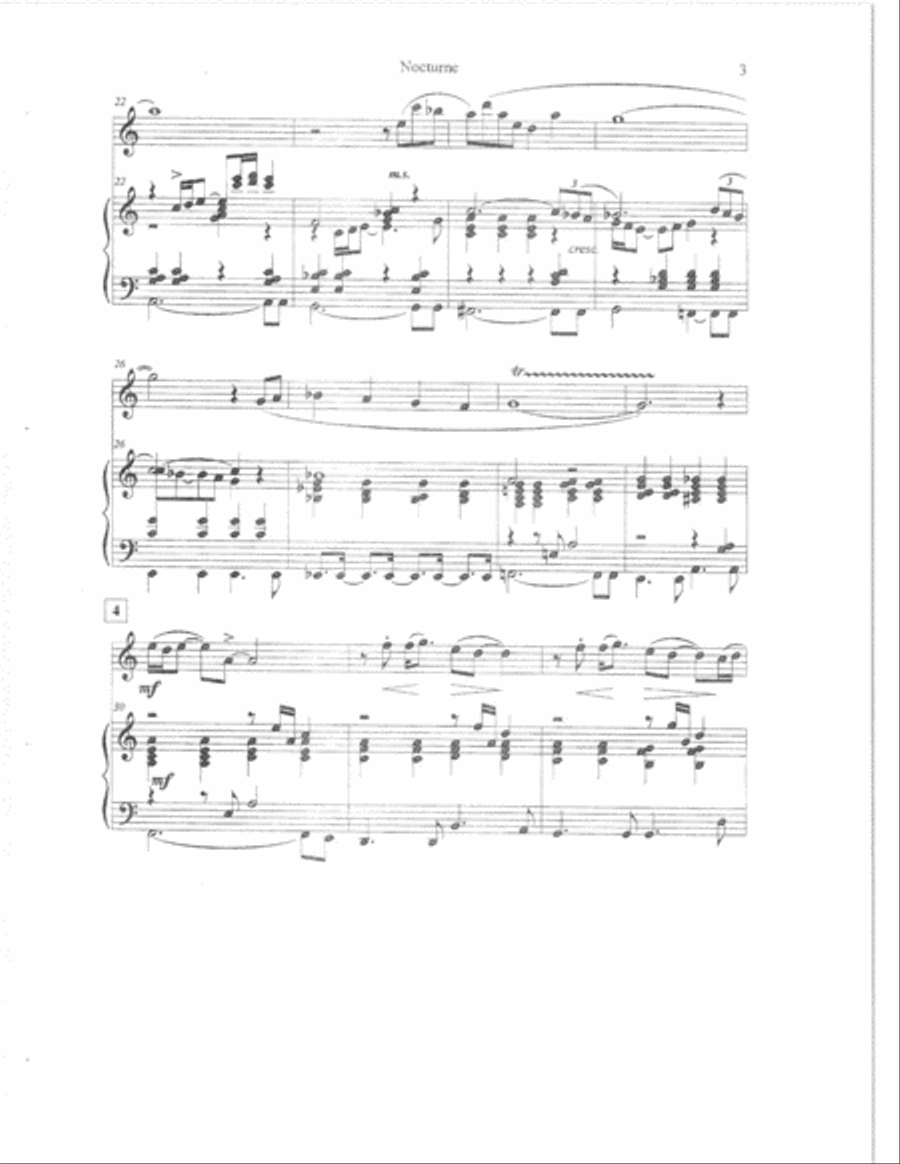 Nocturne for flute and piano Flute Solo scores gallery preview page 4