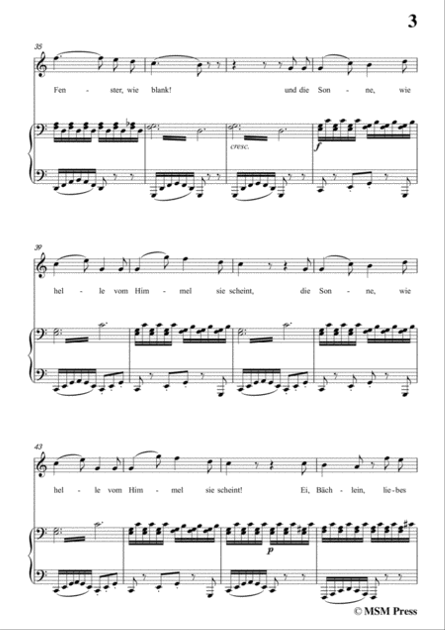 Schubert-Halt!,in C Major,Op.25 No.3,for Voice and Piano Voice Solo scores gallery preview page 5