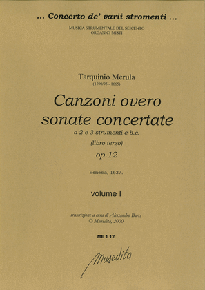Book cover for Canzoni overo sonate concertate per chiesa e camera (libro terzo) op.12 (Venezia, 1637)