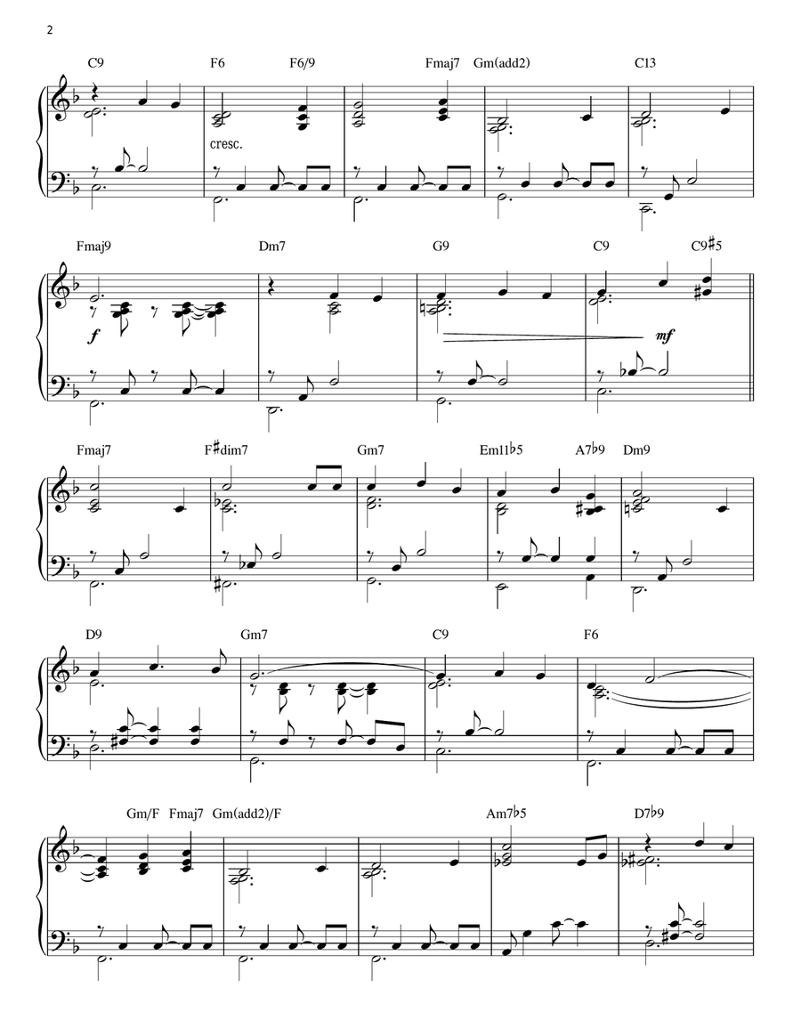 The Christmas Waltz [Jazz version] (arr. Brent Edstrom) Piano Solo scores gallery preview page 2