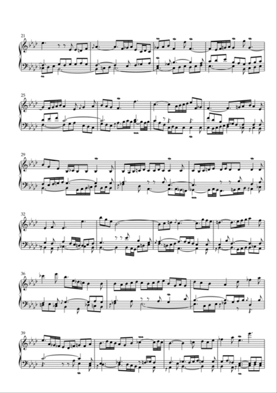 Prelude & Fugue No. 4 in C sharp minor (BWV 873) - Chromatically Inverted Piano scores gallery preview page 5