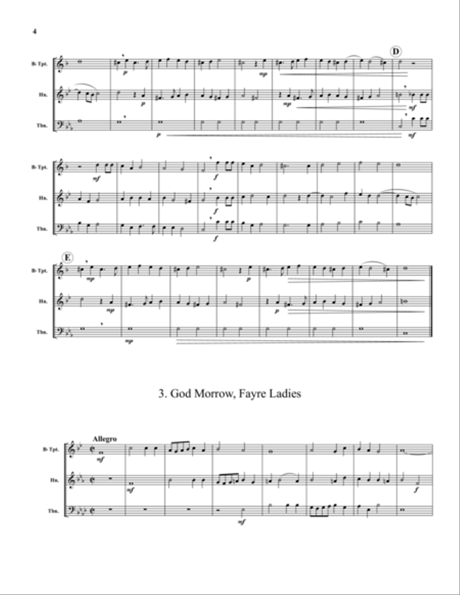 Three English Madrigals Brass Trio scores gallery preview page 4