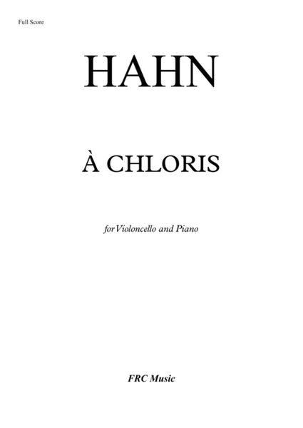 Hahn: À Chloris - (for Violoncello and Piano) image number null