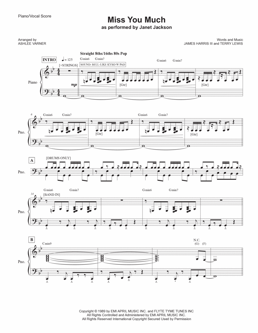 Miss You Much Voice scores gallery preview page 1