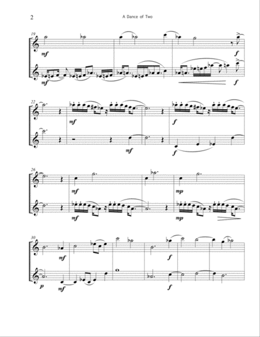 A Dance of Two – for two violins Violin scores gallery preview page 3