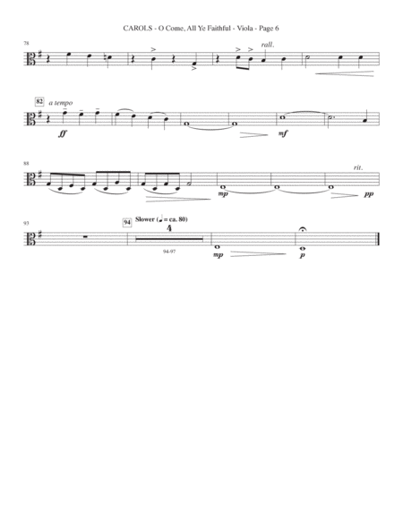 Carols (A Cantata for Congregation and Choir) (String Quartet) - Viola