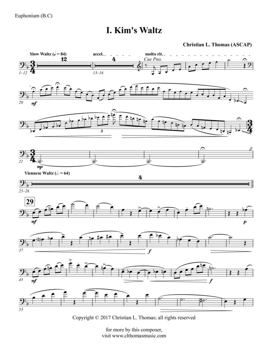 Two Dances for Euphonium and Piano Euphonium scores gallery preview page 1