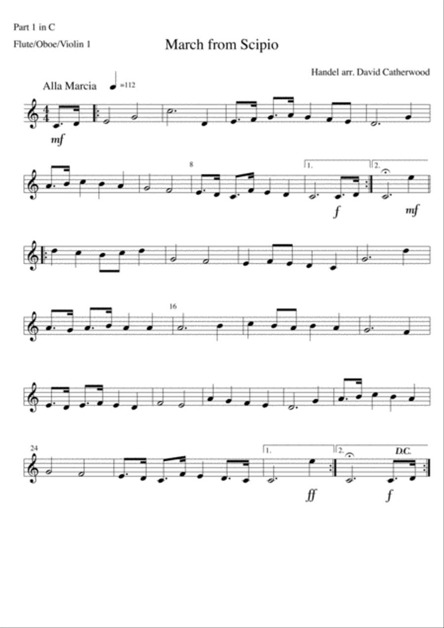 Handel Highlights - March from Scipio Air from Rinaldo See the Conquering Hero- for Flex ensembles Concert Band scores gallery preview page 2
