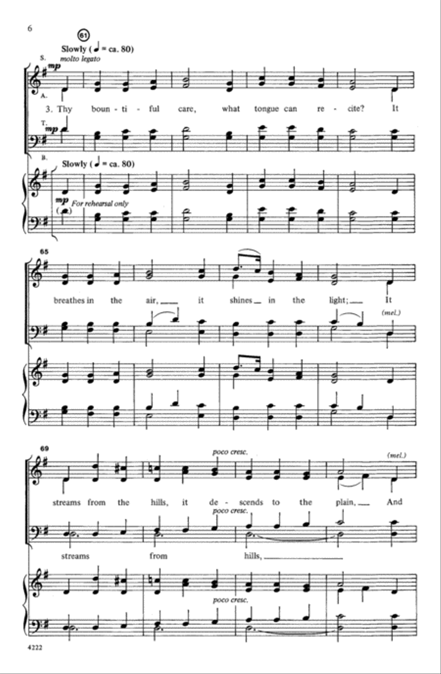 O Worship the King 4-Part scores gallery preview page 6
