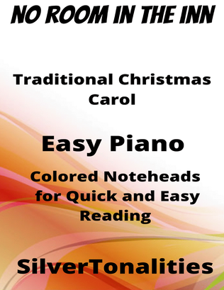 No Room in the Inn Easy Piano Sheet Music with Colored Notation