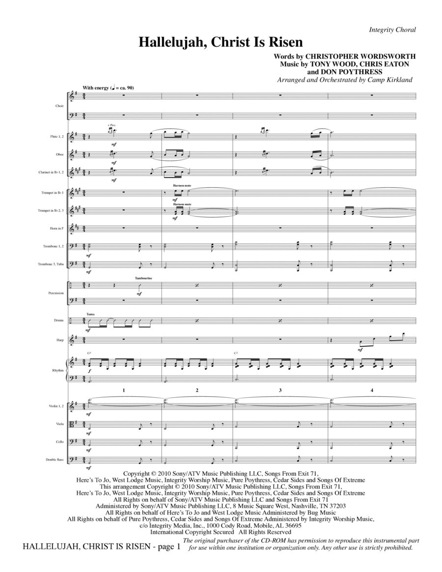 Hallelujah, Christ Is Risen - Full Score Choir scores gallery preview page 1