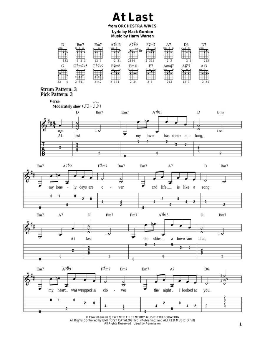 At Last At Last Electric Guitar scores gallery preview page 1
