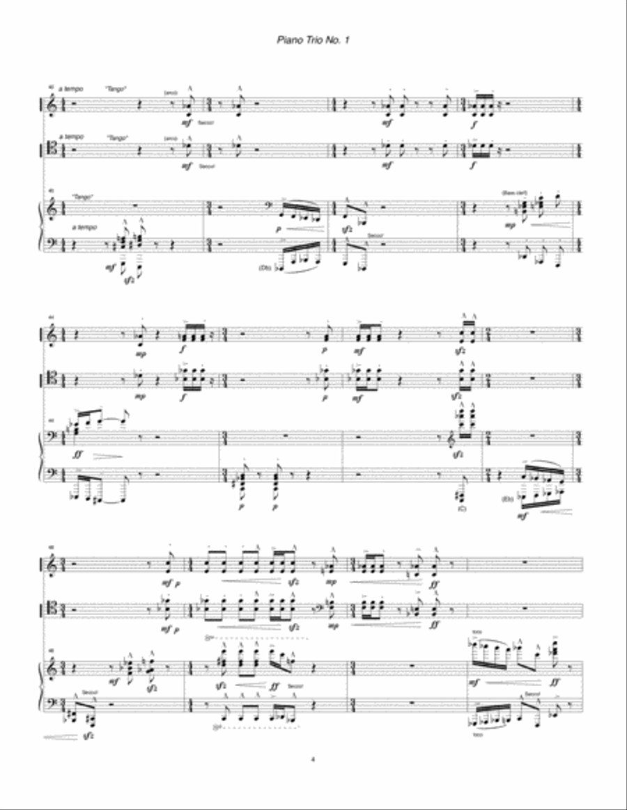 Piano Trio No. 1 (1994, rev. 2000) for violin, cello and piano Piano Trio scores gallery preview page 6