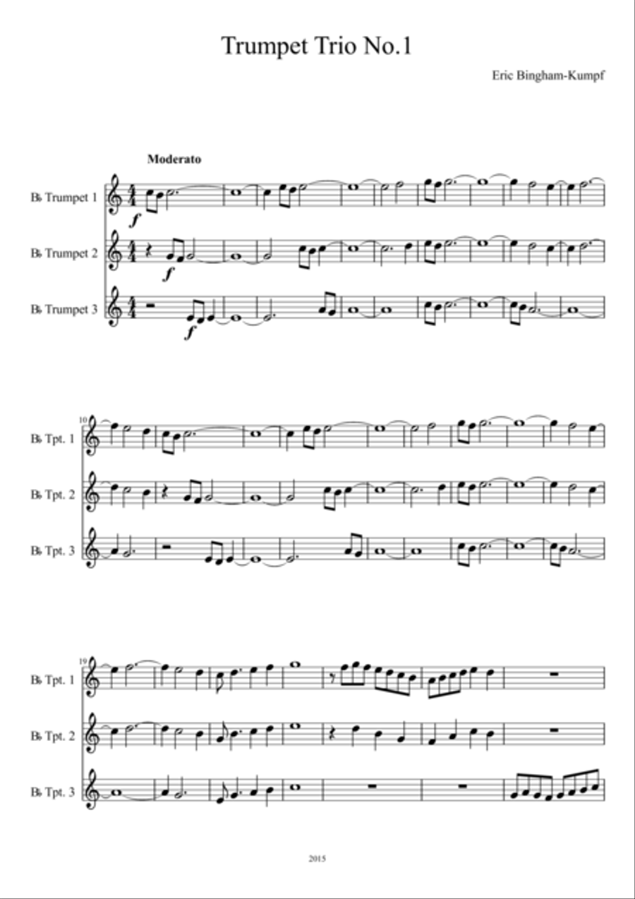 Trumpet Trio No. 1 Trumpet Trio No. 1 Brass Ensemble scores gallery preview page 1