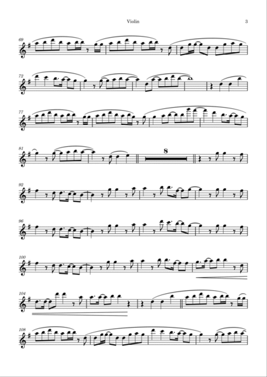 Gurenge Violin Solo scores gallery preview page 3