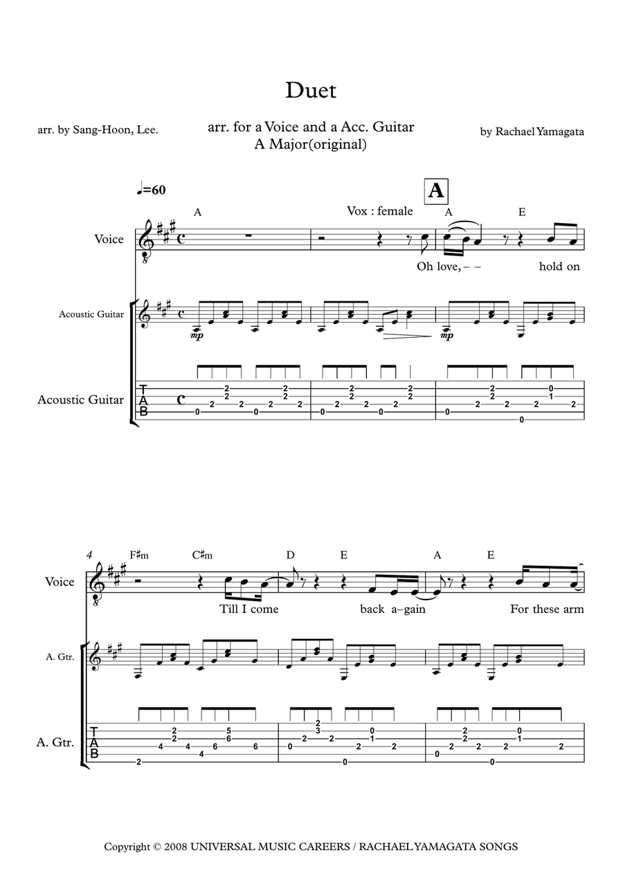 Duet Duet Acoustic Guitar scores gallery preview page 1