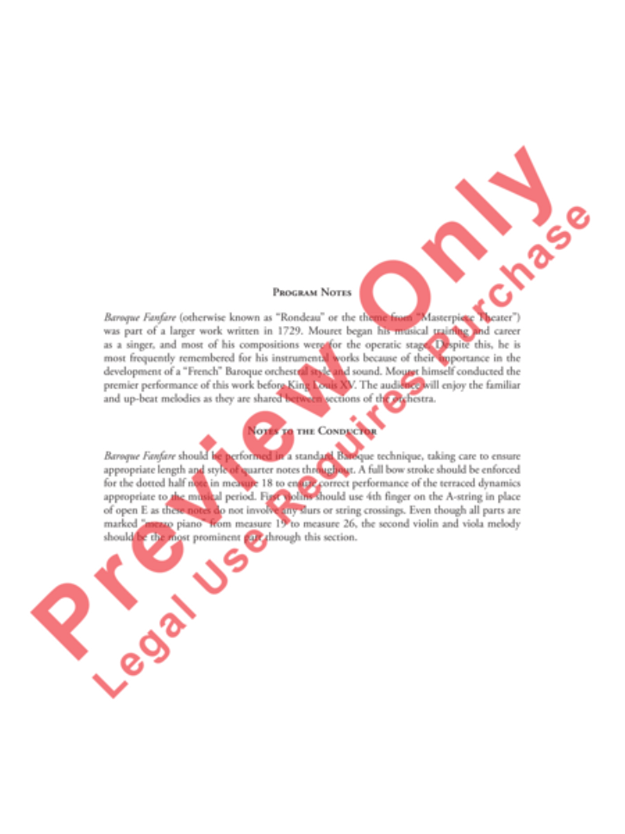 Baroque Fanfare Baroque Fanfare String Orchestra scores gallery preview page 3