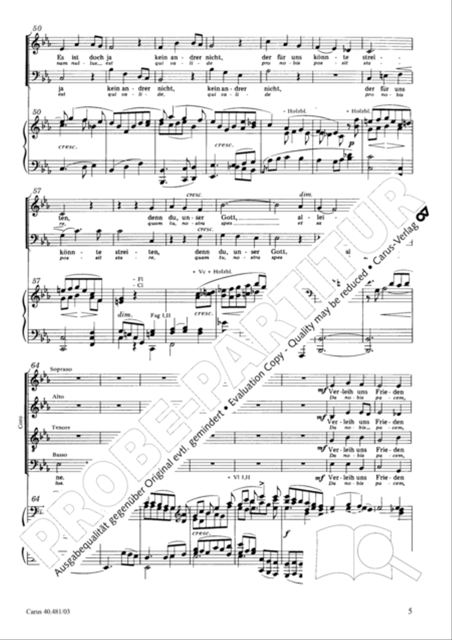 In thy mercy grant us peace (Verleih uns Frieden gnadiglich) 4-Part scores gallery preview page 6