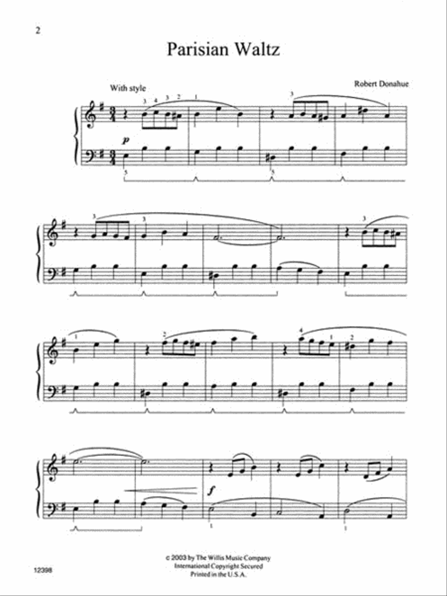Parisian Waltz Easy Piano scores gallery preview page 2