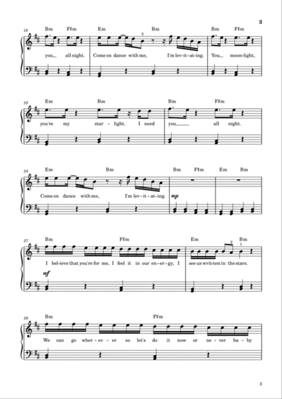 Levitating Easy Piano scores gallery preview page 4