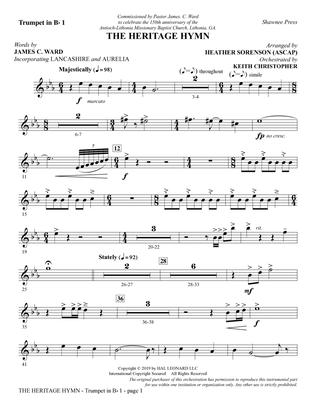 The Heritage Hymn (arr. Heather Sorenson) - Bb Trumpet 1