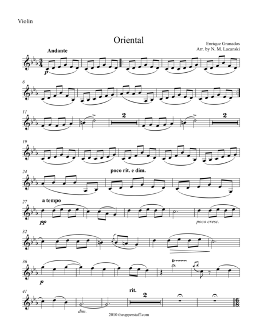 Oriental Oriental Violin Solo scores gallery preview page 1