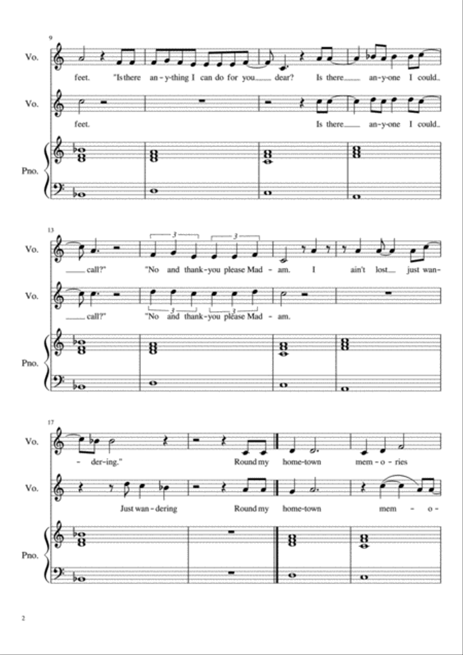 Hometown Glory Hometown Glory Vocal Duet scores gallery preview page 2